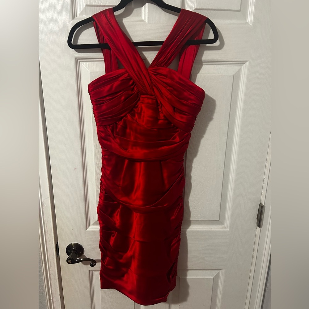 Carmen Marc Valvo Dress, color Red, size 4